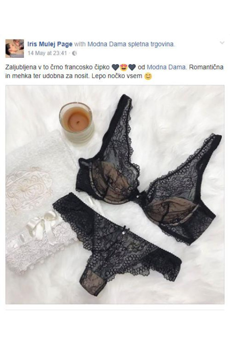 Zapeljive črne tangice iz čipke.