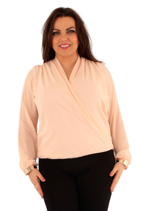 Ženska bluza na preklop z zapestnicami.